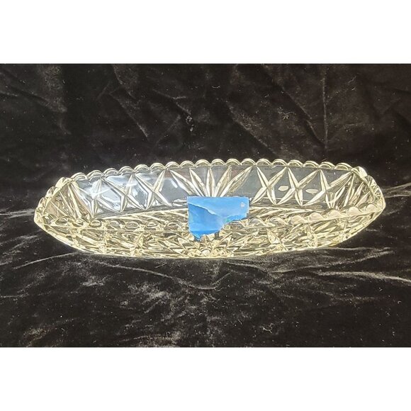 Vintage 1950's Pressed Glass "Prescut Pattern" Candy Dish - Picture 6 of 13